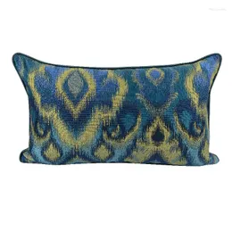 Pillow DUNXDECO Texture Design Adorable Decoration Cover Decorative Case Blue Yellow Waist Coussin Sofa Chair Decor