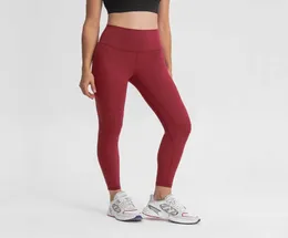 L94A Pantaloni da yoga da donna Leggings con sensazione di nudo Completo sportivo a vita alta con tasca in vita Collant leggeri e morbidi per W5846578