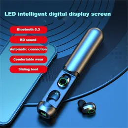 Cuffie Bluetooth TWS Auricolare wireless Controllo delle impronte digitali Modello BQ40 Microfono incorporato In-ear Display a LED Cuffie di alta qualità Auricolari sportivi