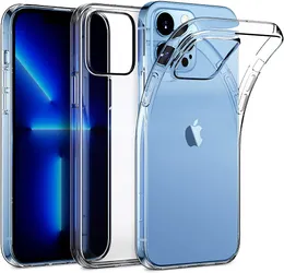 Case de iPhone transparente Cristal Clear 1.2 mm Ultra Slim Flexible TPU Silicone Cases de protección Cubierta para iPhone 14 13 12 11 Pro Max iPhone14 más cubiertas posteriores