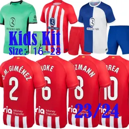 2023 24 maglie da calcioGRIEZMANN MEMPHIS M. LLORENTE Correa camisa magliette da calcio uomo bambino Kit 23 24 GRIEZMANN R. CARRASCO DE PAUL Atletico Madrid 120 ° anniversario