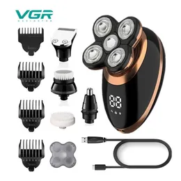 VGR Shaver 5 in 1 Electric Shaver Floating USB Rechargeable Washable Men's Shaver Personal Care Appliances Electric-Shaver V-3005