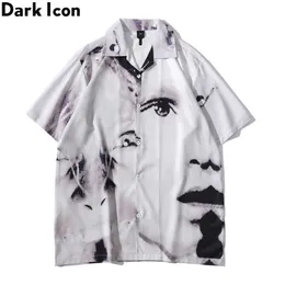 Men's Casual Shirts cone escuro camisas masculinas de rua do vintage manga curta vero material fino camisa havaiana homem blusa masculina topo J230417