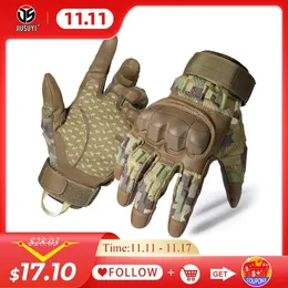 Five Fingers Gloves Men Tactical Military Gloves Full Finger Hard Shell Protective Touch Screen Army Shooting Riding Outdoor Hunting Fishing Mittens 231117