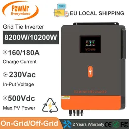 Grid Tie Inverter 6.2KW 8.2KW 10.2KW MPPT 120A 160A 180A DC 48V 230VAC AC/Solar Charger Dual Output Max PV 500Vdc On/Off-Grid