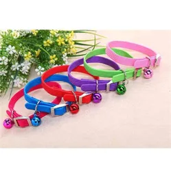 12 pcslot Elastic Collier Chat Puppy Pet Dog Cat Collar Bell Coleira Gato for Small Chihuahua Teddy Kitten 130cm Whole 210328833957