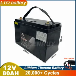 12V 80AH LTO com 100A 150A BMS Bateria de titanato de lítio para 1000W 1500W Carros elétricos Sistema solar Motorhome RV