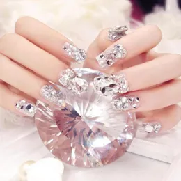 Nail Art Decorations 1pc Crystal Diamond Display Decoration 60/80mm Big Clear Pointed Bottom Rhinestone For Take A Po Manicure Accessories