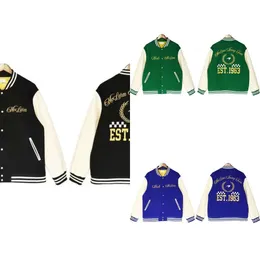 50 Off~Rhude GE Baseball Letterman Jacket Damen-Mantel mit Stickerei, erhältlich in verschiedenen Stilen. Markenpaar mit Rhudecoat-Jacke
