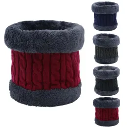 Kvinnor mode vinter unisex varm solid stickad ring halsduk tjockare bandana halsduk pannband elasticitet plus sammet tillgänglig