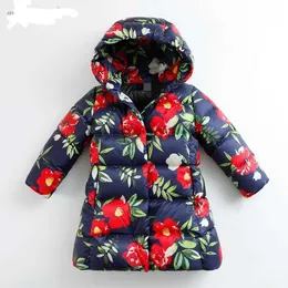 2022 New Children's Down Coat Winter Middle Length Shicened Coat Boys and Girls 'Wited Down Coatu4R9