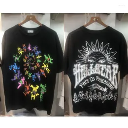 Herr t-shirts herrar t-skjortor högkvalitativa hellstar studior tshirts färg aiesr björn tryck kort ärm bapiae hiphop street överdimensionerade män kvinnor t-shirt tekniska fleece