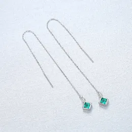 French Classic Square Green Gem Earline Kolczyki biżuterii Marka Marka Kobiety Kolczyki Wysokiej klasy cyrkon