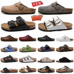 Designer Birk Stockss Tock Arizona Clogs Sandaler Slippers Slipper Män kvinnor mjuk fotbädd Septinläder spännband brun Mikrofiber Sliders Mules inomhus inomhus