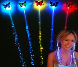 LED LED LUMION WIGS HALLOWEEN DECERATIONS Party Atmosphere Cheer Props Fiber Colorful Butterfly Light Hair8977829