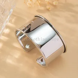 Mental Alloy Statement Cuff Bracelet Bangle For Women Chunky Big Bracelets Gold Silver Color Fashion Jewelry Accessories