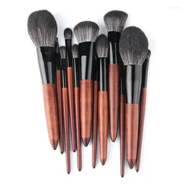 Pennelli per trucco professionali 12 pezzi/set Set fondotinta in polvere ombretto eyeliner pennello per labbra strumento viso occhi pesanti