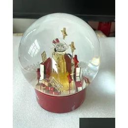 Рождественские украшения 2023 Edition C Classics Красный снежный шар с бутылкой внутри хрустального шара для особого дня рождения Новинка Vip Gi Dh9Z8