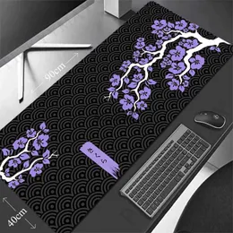 Muskuddar Handled vilar Musepad Sakura Stora Gamer Mouse Pad Keyboard Mat XXXL Mouse Mat 31.4x11.8in Gummi Desk Pad Desp Desk Mat Tabell Mattan YQ231117