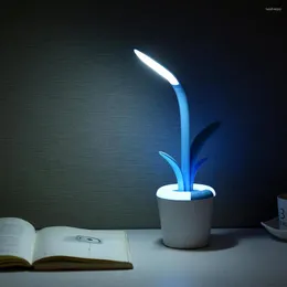 Table Lamps Led Eye Protection Desk Lamp Plant Type Student Reading Folding Touch Light Home Gift Usb Charging Dimmable Bedside