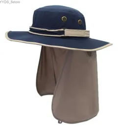 Cappelli a tesa larga Cappelli a secchiello Connectyle Cappello da sole estivo da donna per uomo Asciugatura rapida Protezione solare UV a tesa larga per esterno con patta sul collo Berretto da pesca YQ231116