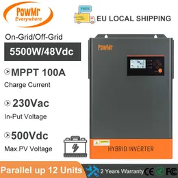 Inverter de 5 fase/fase única de 5,5kW MPPT 100A carregador solar DC 48V 230V paralelo até 12 unidades Max PV 500VDC