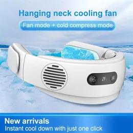 Collo appeso Mini ventilatore portatile Condizionatore d'aria mobile Dispositivo di raffreddamento Indossabile Pieghevole Collo senza lama Raffreddamento Ventola USB Batteria da 5000 mAh330s