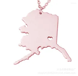 Pendant Necklaces Alaska Does Not Embroider Steel Fashionable US State Maps Are Ornaments As Gifts For Friends