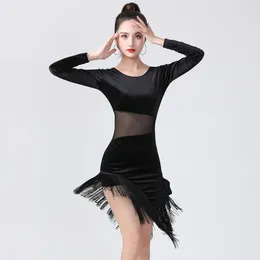 Stage Wear Adult Large Skirt Ballroom Dance Dress For Women Off-Shoulder Waltz Latin Competition Performance Clothes