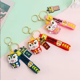 New Style Fashion Animal Cat Cartoon Key Rings Unisex Cute High Quality Rubber Car Backpack Pendant Keychain Womens Valentine's Day Jewelry Accessories