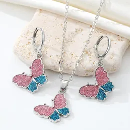 Necklace Earrings Set 1PC Glitter Fashion Dripping Oil Animal Butterfly Accessories Sequins Bracelet Beautiful Jewelry