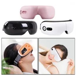 Uppladdningsbar USB -uppvärmning Electric Eye Massager Portable RelieVing Dry Eyes Heated Eye Mask Sleeping Justerable Elastic Band1205q