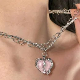 Anhänger Halsketten LETAPI Vintage Goth Herz Choker Schlüsselbein Kette Halskette für Frauen Punk Grunge Collares Ästhetische Schmuck Geschenke