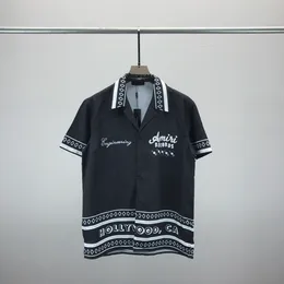 Män designer skjortor sommar shoort hylsa casual skjortor mode lösa polos strandstil andningsbara tshirts tees klädkq74