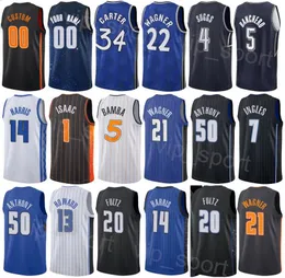 Baskı Erkek Kadın Şehir Basketbol Jonathan Isaac Jersey 1 Anthony Black 0 Joe Ingles 7 Cole Anthony 50 Moritz Wagner 21 Trevelin Queen 12 Kazanılan Özel İsim Numarası