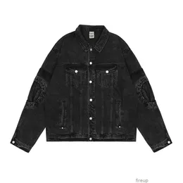 디자이너 재킷 남성 캐주얼 코트 겉옷 Far.archive New Wash Black 3d Cut Vibe Street High Street Denim Jacket 남자 여자 아웃복