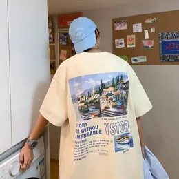 Мужская футболка ландшафтная графическая печатная футболка для мужчин Летняя уличная одежда.