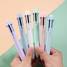 5st/Lot Cute 6 Color Macaron Pens Multicolor Ballpoint Pen Stationery School Supplies In 1 Multifunction for Writing