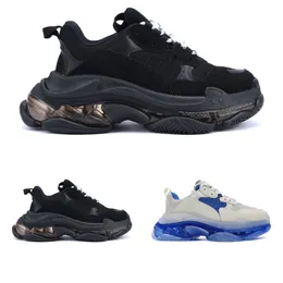 2023 Triple S Men Womanneon Zielone Trenery męskie Tennis Cas Designer Designer Buty Triple S Treakers Clear Black White Grey Red Różowy niebieski królewski