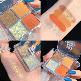 DIKALU Transparente Fourcolor-Acryl-Lidschatten-Palette Perlglanz-Glow in the Dark Nine Square Grid Eyeshadow6634774