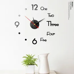 Orologi da parete 3D Digital Clock Mirror Sticker Home Office Decor per camera da letto Design moderno