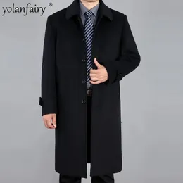 Men's Wool Blends Wool Coat Men Clothing Autumn Winter Jacket Man Tops Medium Long Men's Woolen s Mens s Abrigo De Hombre FC 231117