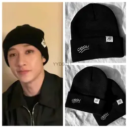 Beanie/Totenkopfkappen KPOP Stray Kids Bangchan Beanies Strickmützen Stay Embroiedried Hut für Unisex Beanie Caps Wärmer Bonnet Männer Casual Cap Geschenke YQ231117