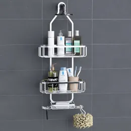 Badrumshyllor vägg badrum hängande duschhyllor Mount Basket Shelf dusch förvaring rack hållare wc schampo arrangör badrum tillbehör 230414