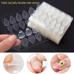 24 Stickers Solid Glue DIY Nail Tips Jelly Sticker Double Sided Self Adhesive Stickers Jelly Waterproof False Nail Art Extension Fake Nail Glue Tool