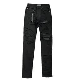 Stack dżinsy mężczyzna proste męskie motocyklowe dziura stretch dżins zamek mucha czarna klasyczna chuda noga dopasowanie dżinsów fioletowe dżinsowe dżinsy dżinsy zwykłe dres designer dżinsy rozmiar rozmiar