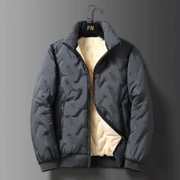 Hombres s piel sintética 2023 otoño invierno chaqueta hombres lana de cordero cálido espesar chaquetas impermeable jogging abrigo casual moda suelta gris parke 231117