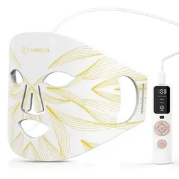 LED -hudföryngring Face Mask Silikon Flexibel ansikte Skönhet Mask Portable PDT 4 Färg LED Silikon Ansiktsmasker