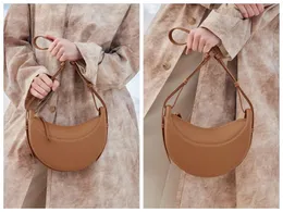 Shoulder Bags 7A Bags designer women bag designer petal handbag stitched crescent moon armpit real leather bag female bags minority design fashion leather K2