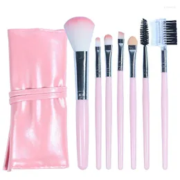 Makeup Brushes 30set/Lot 7st/Set Multi Portable Moire Nylon Wool Cosmetic Brush Suit Pu Bag Blush Eye Appliances Tools HA1929
